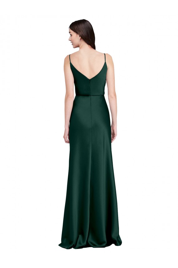 Stretch Satin Sheath Long Sleeveless V-Back Black Tie Evening Gown / Prom Dress / Bridesmaid Dress Cairns