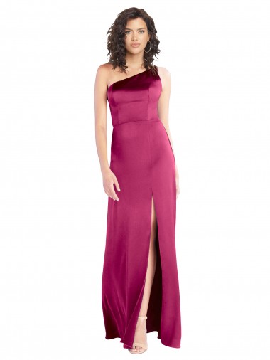 Stretch Satin A-Line Long Sleeveless Open Back Fuchsia Prom Dresses Cairns