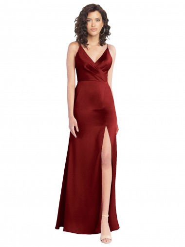 Stretch Satin A-Line Long Sleeveless V-Back Formal Dress / Bridesmaid Dress Cairns