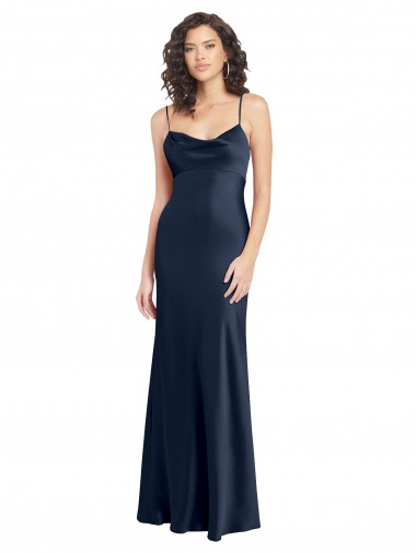 Stretch Satin A-Line Long Sleeveless Open Back Black Tie Evening Gown / Prom Dress / Bridesmaid Dress Cairns