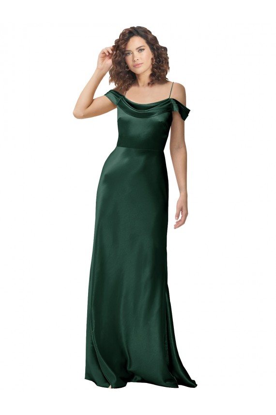 Stretch Satin A-Line Long Sleeveless V-Back Formal Evening Gown / Prom Dress / Bridesmaid Dress Cairns