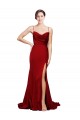 Stretch Satin Sheath Sweep Train Sleeveless Criss Cross Back Black Tie Evening Gown / Prom Dress / Bridesmaid Dress Cairns