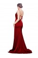 Stretch Satin Sheath Sweep Train Sleeveless Criss Cross Back Black Tie Evening Gown / Prom Dress / Bridesmaid Dress Cairns