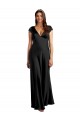 Stretch Satin A-Line Long Cap Sleeves Keyhole Back Formal Evening Gown / Prom Dress / Bridesmaid Dress Cairns