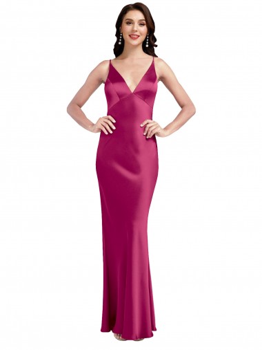 Stretch Satin A-Line Sleeveless Fuchsia Formal Evening Gown / Prom Dress / Bridesmaid Dress Cairns