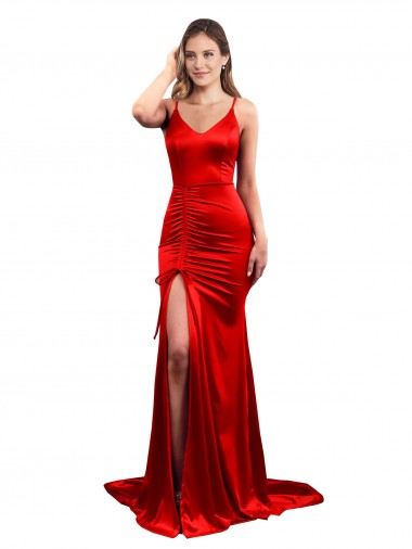 Stretch Satin Mermaid Long Sleeveless Low Back Evening Dress / Bridesmaid Dress Cairns