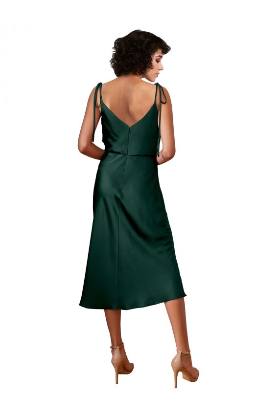 Stretch Satin Sheath Midi Length Sleeveless Black Tie Evening Gown / Prom Dress / Bridesmaid Dress Cairns