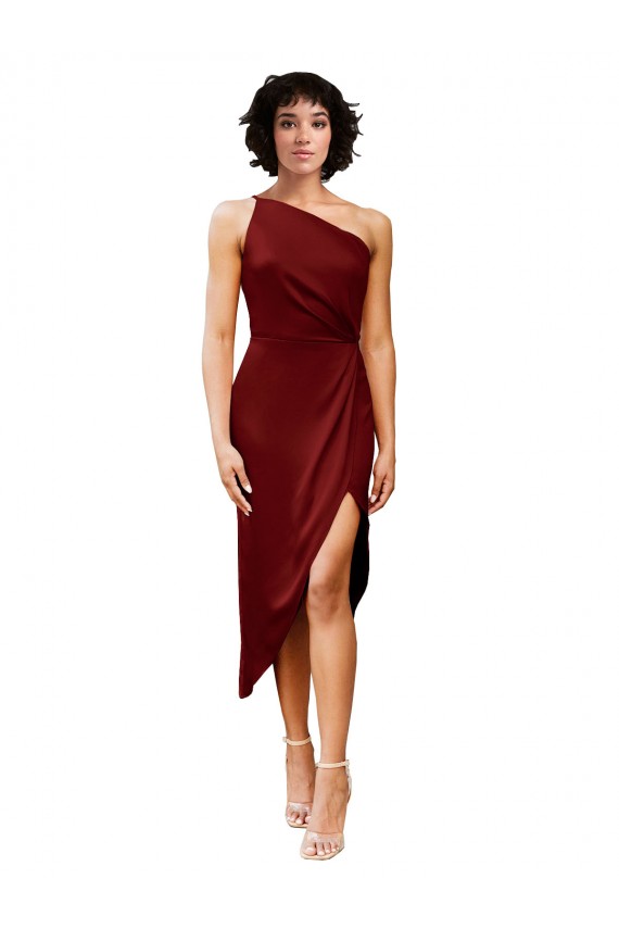 Stretch Satin Sheath Sheath Sleeveless Burgundy Black Tie Evening Gown / Prom Dress / Bridesmaid Dress Cairns