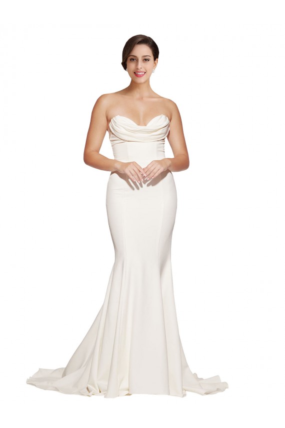 Stretch Satin Mermaid Sweep Train Sleeveless Low Back Formal Evening Gown / Prom Dress / Bridesmaid Dress Cairns