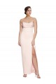 Stretch Satin Mermaid Long Sleeveless Low Back High Slit Prom Dresses Cairns