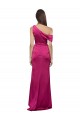 Stretch Satin A-Line Long Sleeveless Fuchsia Prom Dresses Cairns