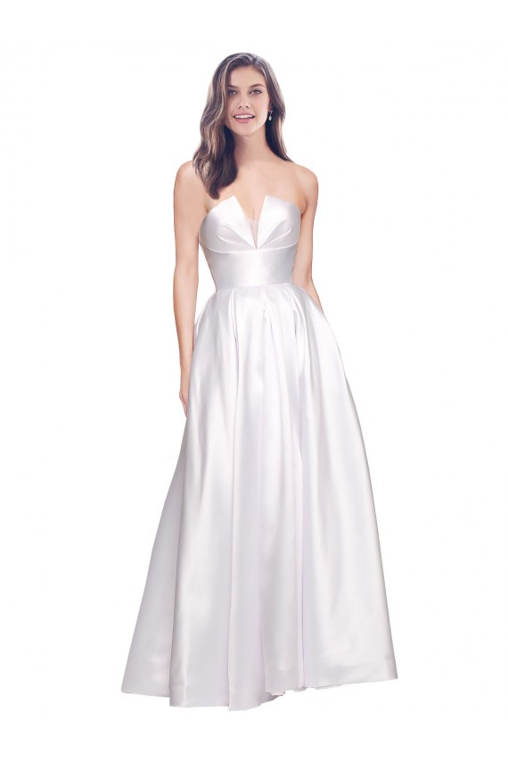 Stretch Satin A-Line Long Sleeveless Low Back Formal Evening Gown / Prom Dress / Bridesmaid Dress Cairns