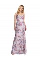 Stretch Satin & Floral A-Line Long Sleeveless Formal Evening Gown / Bridesmaid Dress Cairns