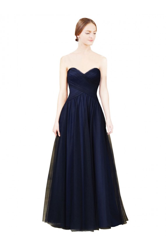 Tulle A-Line Sleeveless Dark Navy Bridesmaid Dress / Evening Dress Cairns