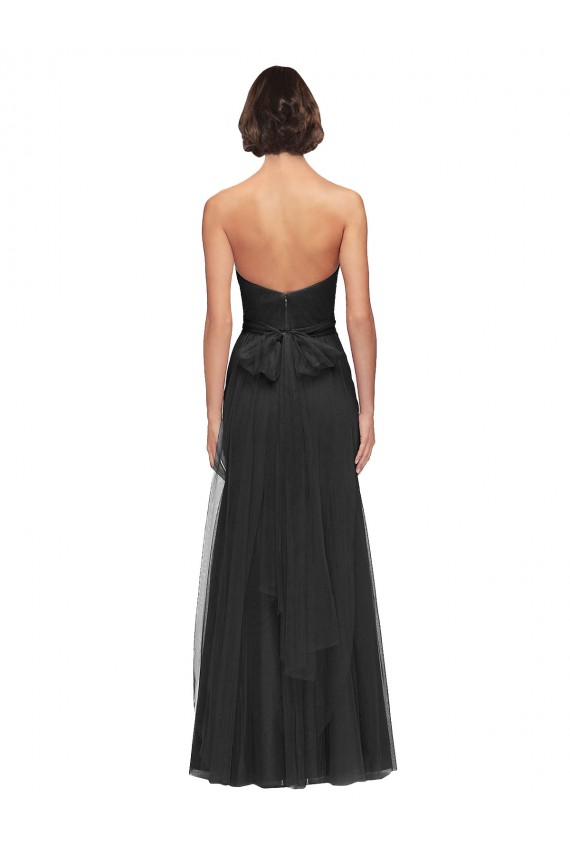 Soft Tulle A-Line Sleeveless Black Bridesmaid Gown Cairns