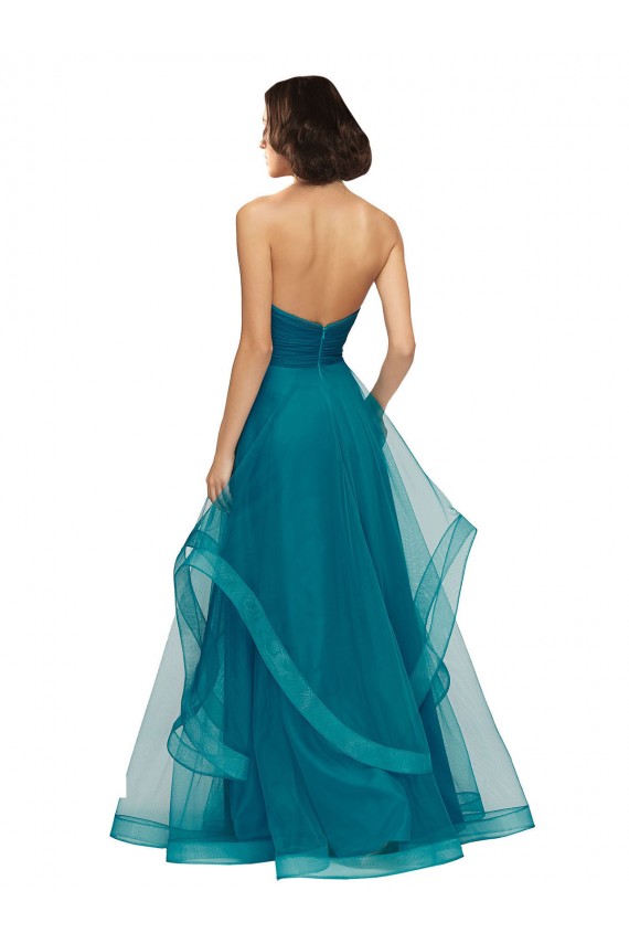 Tulle A-Line Long Sleeveless Turquoise Bridesmaid Dress Cairns
