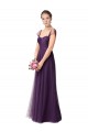 Tulle A-Line Cap Sleeves Plum Purple Bridesmaid Dress Cairns