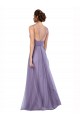 Tulle A-Line Long Sleeveless V-Back Bridesmaid Dress Cairns