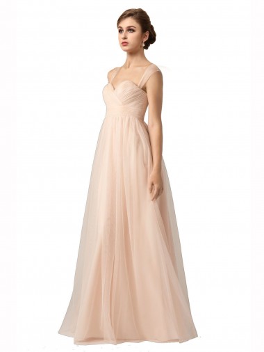 Tulle A-Line Long Sleeveless Bridesmaid Evening Gowns Cairns