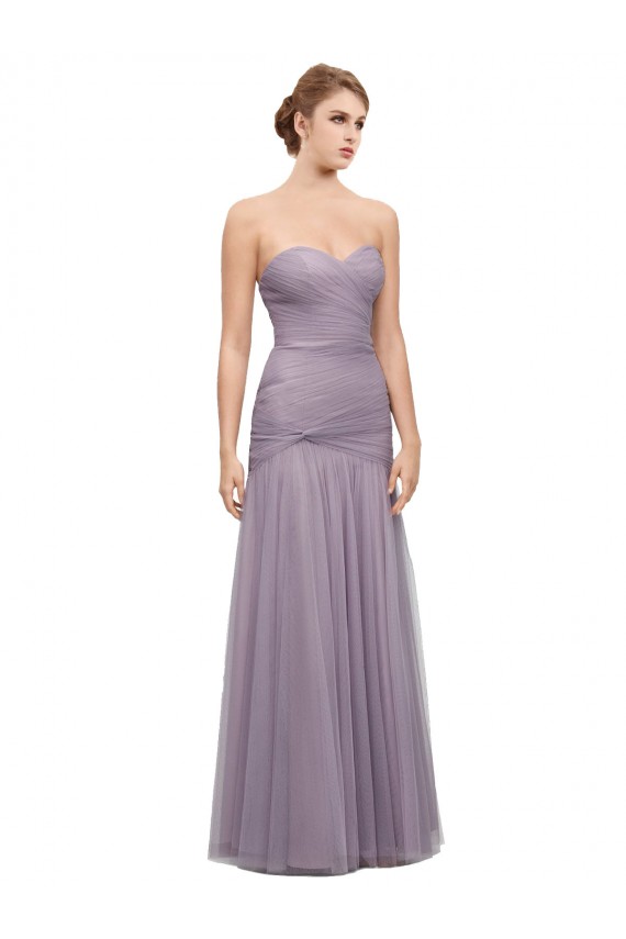 Tulle Mermaid Long Sleeveless Heather Bridesmaid Dresses Cairns