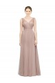 Soft Tulle A-Line Long V-Neck Sleeveless Bridesmaid Dress Cairns