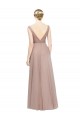 Soft Tulle A-Line Long V-Neck Sleeveless Bridesmaid Dress Cairns
