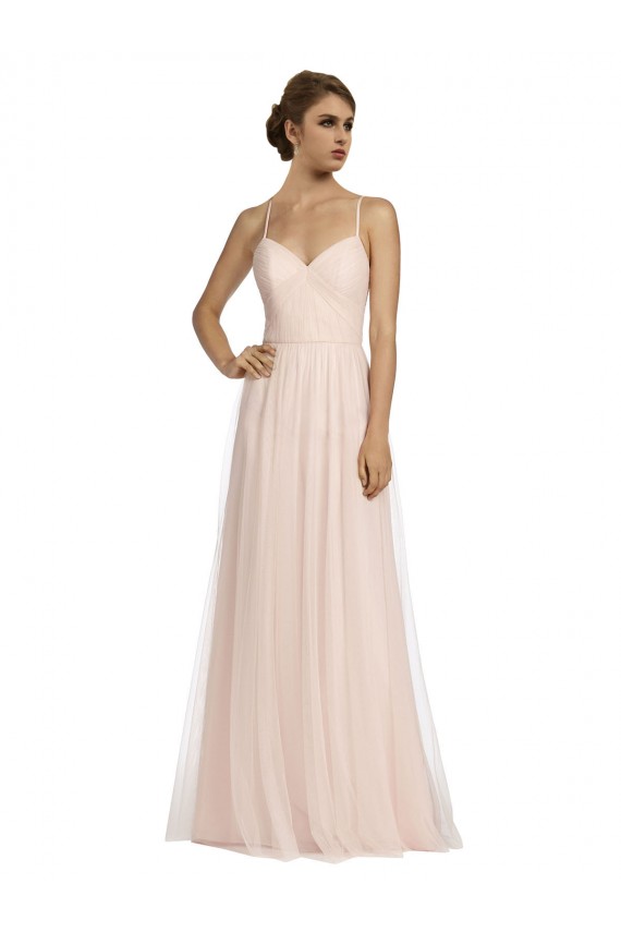 Tulle A-Line Long Sleeveless Pink Bridesmaid Dress Cairns