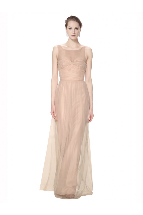 Tulle Sheath Long Sleeveless Bridesmaid Dress Cairns