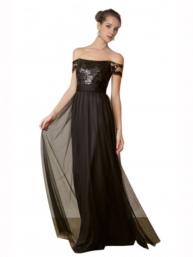 Tulle & Sequin A-Line Long Sleeveless Bridesmaid Dress Cairns
