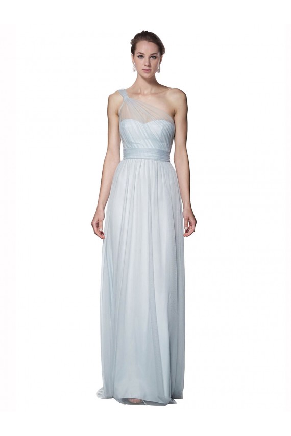 Tulle A-Line Long Sleeveless Mist Bridesmaid Dress Cairns