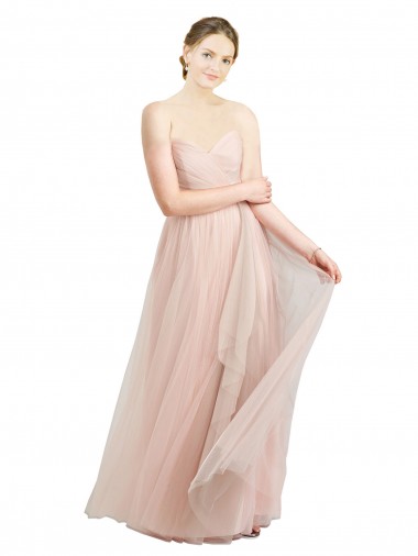 Tulle A-Line Long Sleeveless Pink Bridesmaid Dress / Evening Dress Cairns