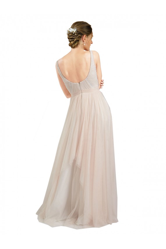 Tulle A-Line Long Sleeveless Open Back Semi Formal Evening Dress / Bridesmaid Dress Cairns