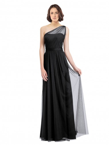 Tulle A-Line Sleeveless Black Bridesmaid Dress Cairns