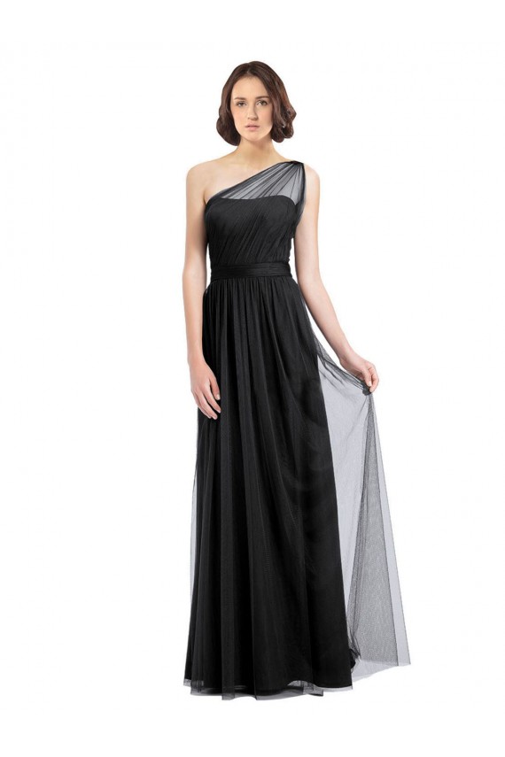 Tulle A-Line Sleeveless Black Bridesmaid Dress Cairns
