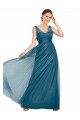 Tulle A-Line Long Sleeveless Teal Green V-Back Bridesmaid Dress Cairns
