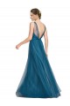 Tulle A-Line Long Sleeveless Teal Green V-Back Bridesmaid Dress Cairns