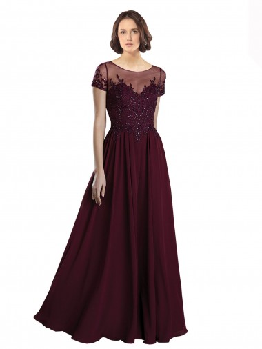 Tulle & Soft Chiffon A-Line Long Cap Sleeves Bridesmaid Dress Cairns