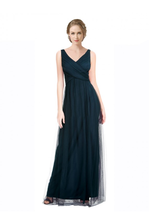 Tulle A-Line Sleeveless Blue Bridesmaid Dress Cairns