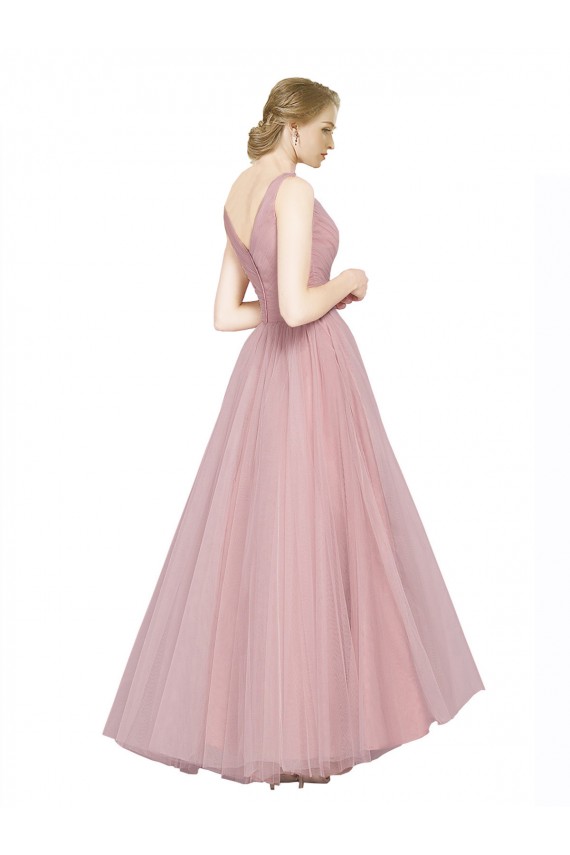 Tulle Long Sleeveless V-Back Bridesmaid Dress Cairns