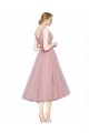 Tulle A-Line Tea Length Sleeveless V-Back Bridesmaid Dress Cairns