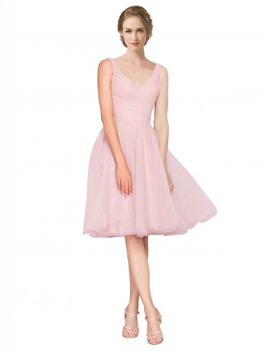 Tulle A-Line Knee Length Sleeveless Bridesmaid Gown Cairns