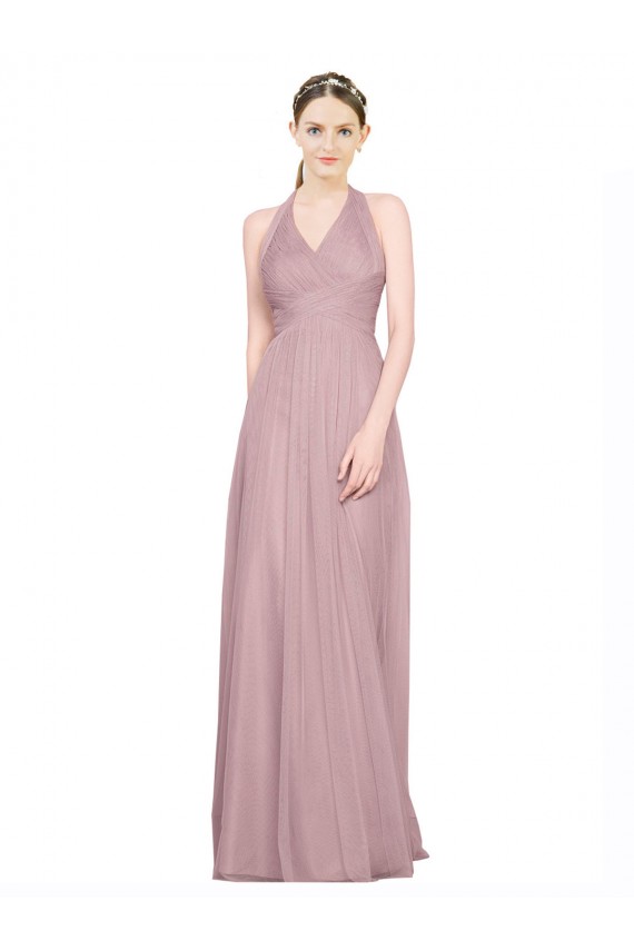 Tulle A-Line Long Sleeveless Low Back Bridesmaid Gown Cairns
