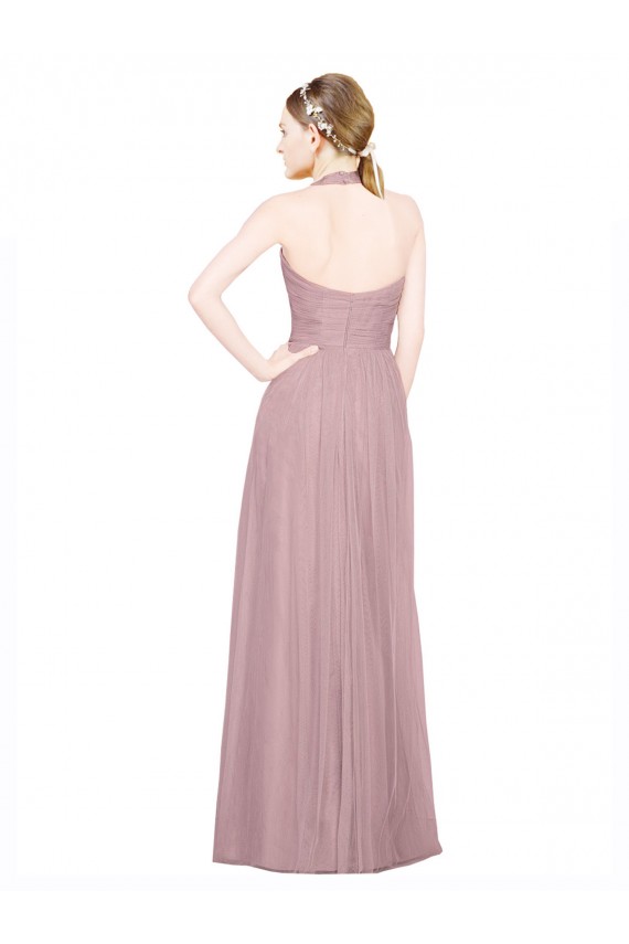 Tulle A-Line Long Sleeveless Low Back Bridesmaid Gown Cairns
