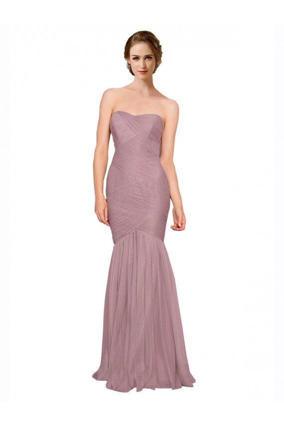 Tulle Mermaid Long Sleeveless Bridesmaid Dress Cairns