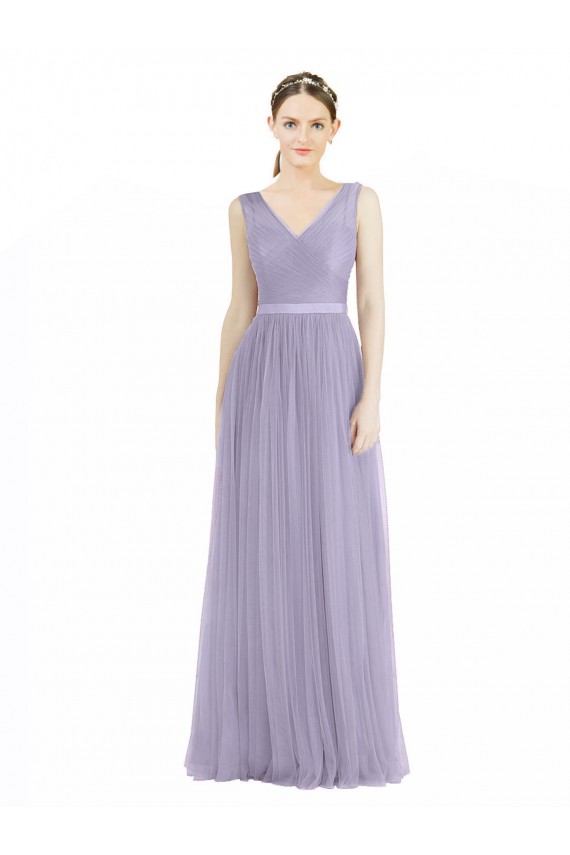 Tulle A-Line Sleeveless Lilac Bridesmaid Dress Cairns