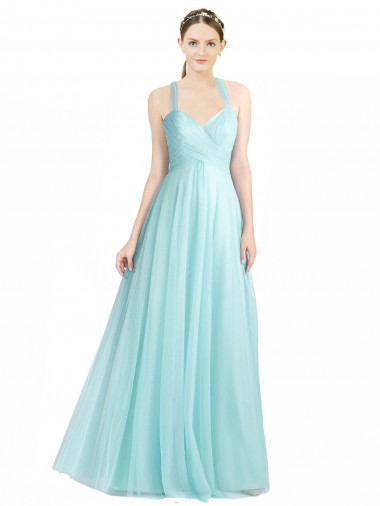 Tulle A-Line Sleeveless Mint Green Bridesmaid Dress Cairns