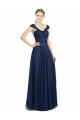 Tulle A-Line Long Sleeveless Open Back Dark Navy Bridesmaid Dresses Cairns