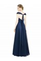 Tulle A-Line Long Sleeveless Open Back Dark Navy Bridesmaid Dresses Cairns