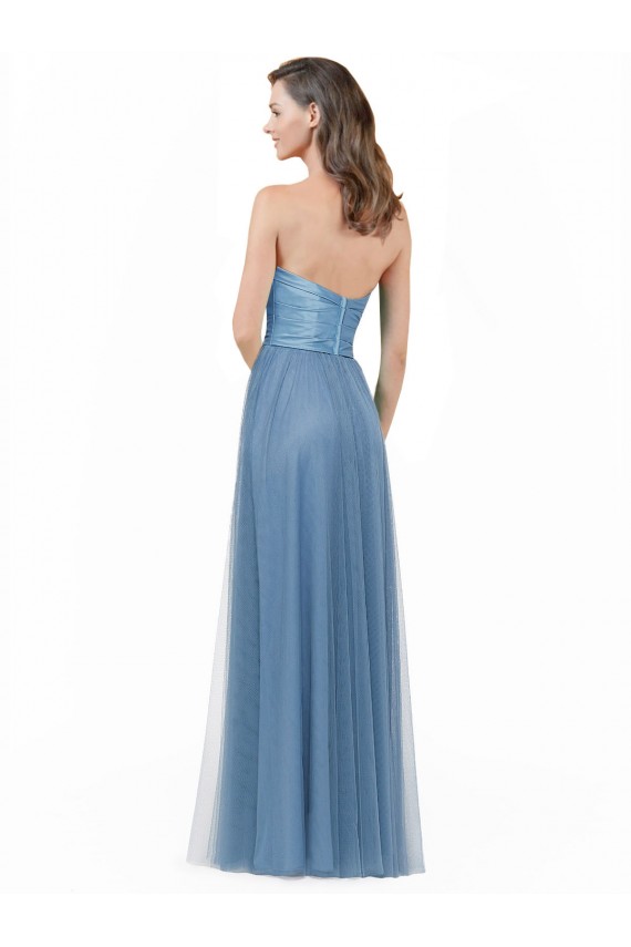 Satin & Tulle A-Line Long Sleeveless Low Back Bridesmaid Dress Cairns
