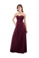 Tulle A-Line Long Sleeveless Low Back Burgundy Bridesmaid Dresses Cairns